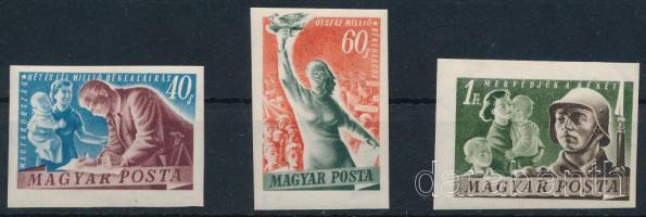 1950 Béke (III.) vágott sor Mi 1139-1141 imperforate set