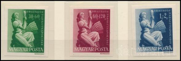 1946 Parasztnapok vágott sor / Mi 960-962 imperforate set
