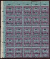 Baranya I. 1919 Turul 50f ívsarki 25-ös tömb, benne antikva évszám
