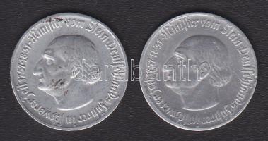 Németország/Vesztfáliai tartomány 1921. 1M + 1923. 2MM alumínium szükségpénzek T:3