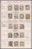 Krajcáros tanulmány gyűjtemény az 1889-es 1kr bélyegből, összesen 99 db bélyeg változatokkal cserefüzetben (198.000)