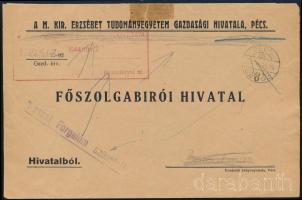 1944 Levél \"Vissza! Forgalom szünetel!\" / Cover, returned