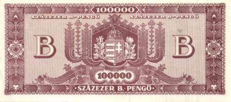 1936. 10P (3x) köztük kis ugrású sorszámokkal + 1946. 100000BP előlap festékhiányos T:I