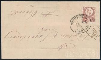 1873 5kr levélen, kétnyelvű "MOSONY / WIESELBURG" bélyegzéssel Magyaróvárra / Mi 10 on cover, "MOSONY / WIESELBURG" - Magyaróvár