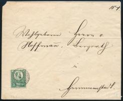 1871 3kr helyi levélen, kiállítási minőségben / Mi 9 on local cover "NAGYSZEBEN"