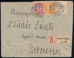 1898 Levél előlap 2kr, 5kr + 8kr háromszínű bérmentesítéssel