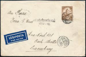 Mi 507 on airmail cover to Luxemburg