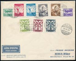 1933 Légi levél Bécsbe Doskár Ferencnek címezve, Repülő II. sorral bérmentesítve