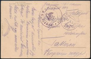 1917 Tábori posta képeslap / field postcard "FP / 299 b" + "S.M.S. SZAMOS"