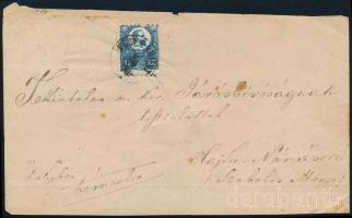1874 Réznyomat 10kr látványosan elfogazva levélen "FÜZES-ABONY" / 10kr with shifted perforation on cover