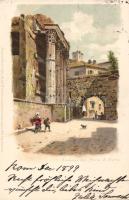 1899 Rome the Forum of Nerva ruins litho s: Gioja (EK)