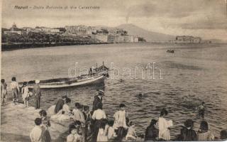 Naples beach with Mount Vesuvius