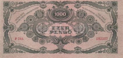 1945. 1000P (3x) egymásutáni sorszámmal és vágási hibával! T:I