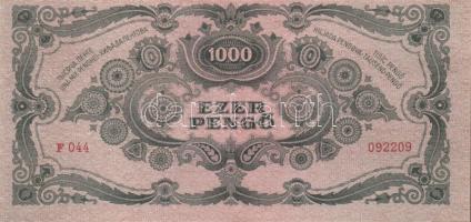 1945. 1000P (3x) egymásutáni sorszámmal és vágási hibával! T:I