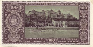 1945. 100P (2x) egymásutáni sorszámmal T:I- hajtás nélkül, sarokhajlás