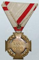 1908. Katonai Jubileumi Kereszt mellszalaggal T:2