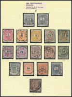 17 db Feketeszámú krajcáros bélyeg, főleg az 1889-es kiadásból, olvasható bélyegzésekkel (Gudlin 600 p)