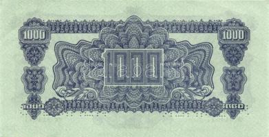 Csehszlovákia 1944. 1000K (3x) 3klf "Specimen" lyukasztással T:I,I-