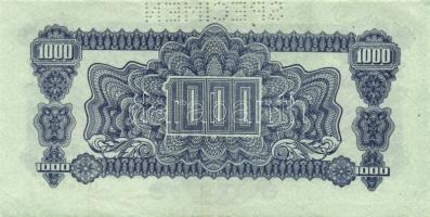 Csehszlovákia 1944. 1000K (3x) 3klf "Specimen" lyukasztással T:I,I-