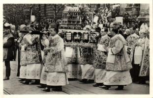 Budapest Szent István év 1938 körmenet a Szent Jobbal So.Stpl