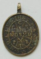 ~1900. Szent Máriát ábrázoló bronz medál latin körirattal T:2-