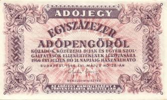 1946. 100.000AP (7x) fehér papíron "5600." rendelettel T:I-,II+