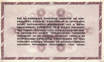 1946. 100.000AP (7x) fehér papíron "5600." rendelettel T:I-,II+