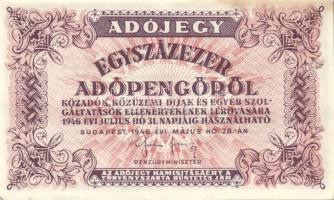 1946. 100.000AP (7x) fehér papíron "5600." rendelettel T:I-,II+