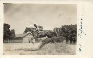 Horse show jumping photo