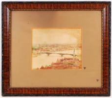 Olvashatatlan jelzéssel: Horthy Miklós híd. Akvarell, papír, keretben 27×37 cm