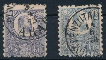 1871 Réznyomat 2 db 25kr eltérő színárnyalatban