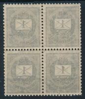 1898 1kr négyestömb gépszínátnyomattal