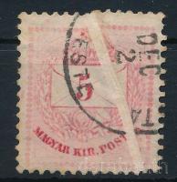 1881 5kr nagyon látványos, óriási szétnyílt papírránccal. RRR!
