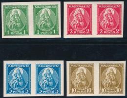 1932 Nagy Madonna vágott sor párokban (660.000) / Mi 484-487 imperforate set in pairs