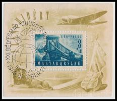 1948 Lánchíd (II.) blokk Bélyegnapi alkalmi bélyegzéssel / Mi block 13 with special cancellation