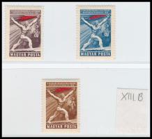 1959 Magyar Tanácsköztársaság (IV.) sor XIII B vízjellel / Mi 1578-1580 with XIII B watermark