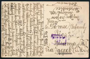 Posta Ceskoslovenska 1920 Cenzúrázott TCV képeslap