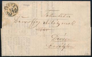 1859 Teljes tartalmú nyomtatvány 2kr narancs bélyeggel / complete printed matter with 2kr orange stamp "PESTH" - Deés