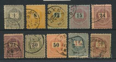 1888 Sztereo sor 24kr színváltozattal, 11 1/2 fogazással (31.600)