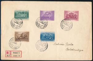 1936 Budavár sor ajánlott FDC Madarász Gyulának címezve (Mi 538-542)