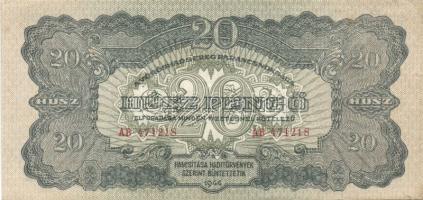 1944. 20P (3x) "Vörös Hadsereg" egyik vágási hibás (magassága kisebb) T:I,I-