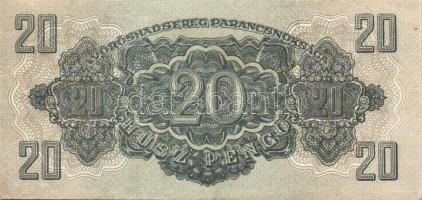 1944. 20P (3x) "Vörös Hadsereg" egyik vágási hibás (magassága kisebb) T:I,I-