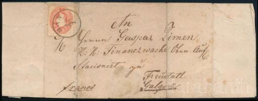1861 5kr levélen / on cover "BÁN" - Galgócz