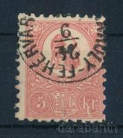 1871 Kőnyomat 5kr VI. típus élénkvörös színben, 64A ívhely, hibátlan példány, "KÁROLY-FEHÉRVÁR"
