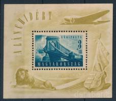 1948 Lánchíd (II.) blokk (újragumizott, ragasztónyom a képoldalon / regummed) (** 40.000)