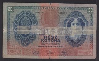 1907. 20K T:IV hátoldal ragasztva