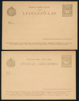 1900 2 db 4f díjjegyes levelezőlap, az egyik magyar, a másik horvát nyelvű