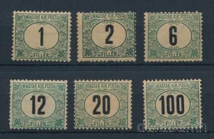 1903 Zöldportó (I.) 6 db klf érték (37.500)
