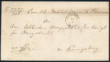 1858 Ex offo levél \"HOMONNA\" - Königsberg