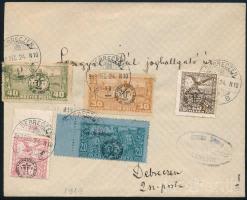 Debrecen II. 1919 Helyi levél 5 db bélyeggel, Bodor vizsgálójellel